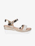 Sandales compensées à brides irisées - Or - 1
