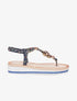 Nu-pieds imprimé à perles - Bleu - 1