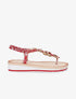 Nu-pieds imprimé à perles - Rouge - 5