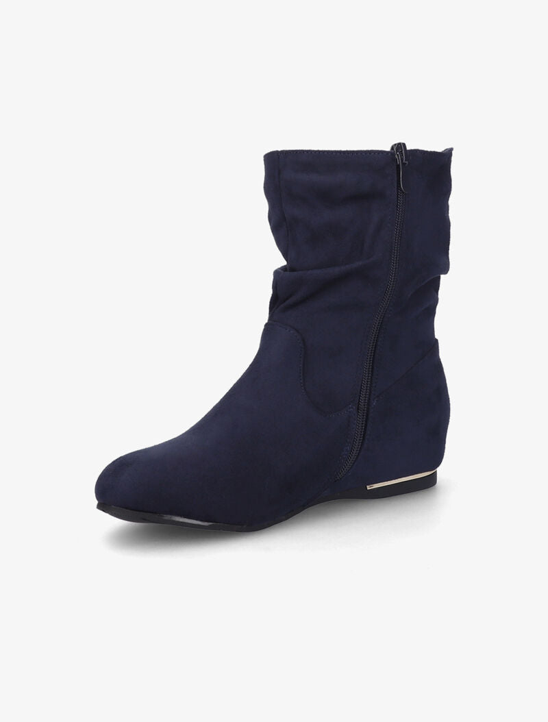 Bottines suédées à pampilles - Bleu marine - 4