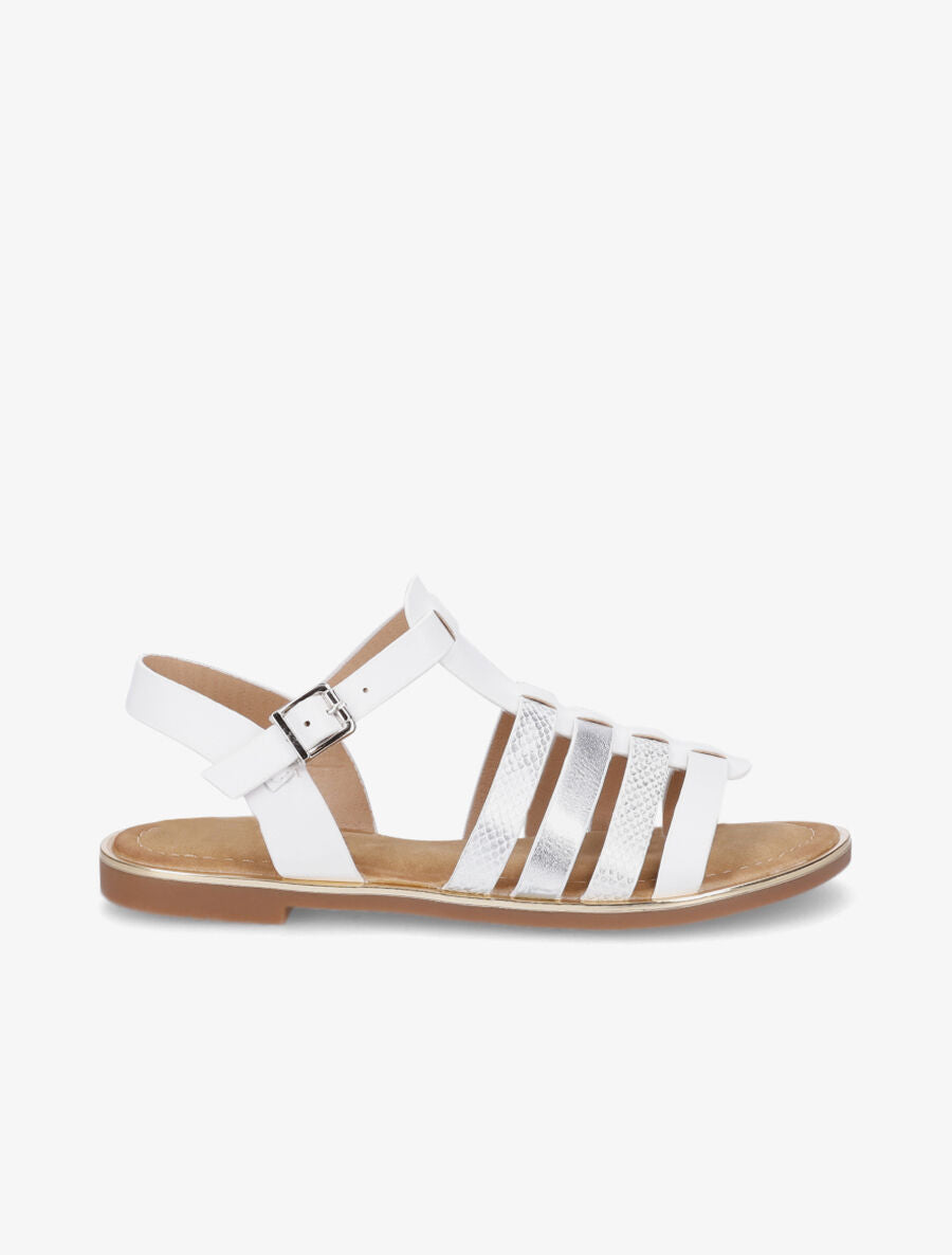 Nu-pieds en simili à multibrides - Blanc - 5
