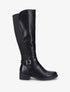 Bottes unies à détails effet croco - Noir - 1