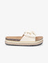 Claquettes à noeud et semelle fantaisie - Beige - 5