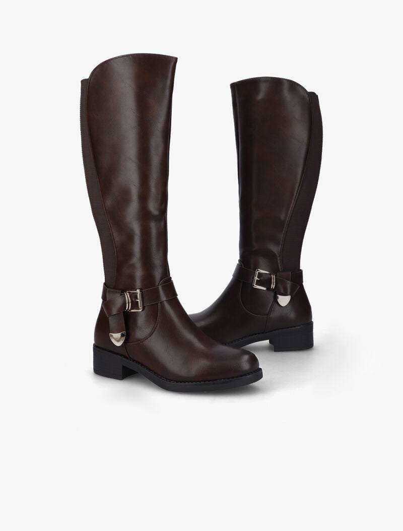Bottes écuyère à bout rond - Marron - 5