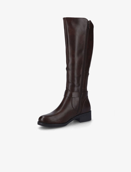 Bottes écuyère à bout rond - Marron - 4