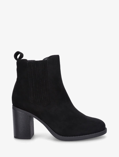 Bottines en suédine à talon haut - Noir - 5