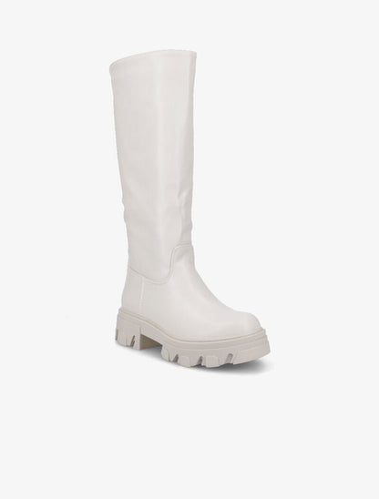 Bottes unies à semelles stylisées - Gris clair - 3