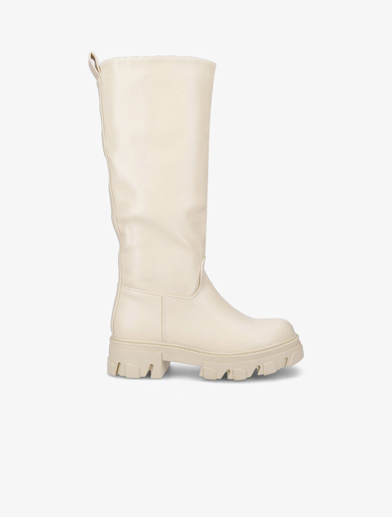Bottes unies à semelles stylisées - Beige - 2