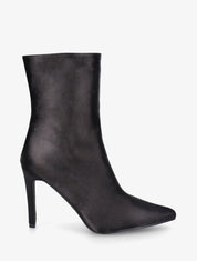 Bottines en tissu nacré à talon aiguille - Noir - 1