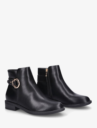 Bottines en simili et sanglées - Noir - 4