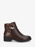 Bottines plates croco à boucle fantaisie - Marron - 5