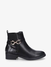 Bottines élastiquées à boucle - Noir - 1