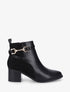 Bottines mi-haute en suédine et simili - Noir - 1