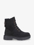 Bottines montantes en suédine à lacets - Noir - 1