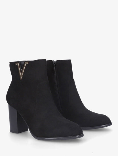 Bottines à talon en suédine - Noir - 4