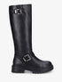 Bottes en simili à semelle crantée - Noir - 1