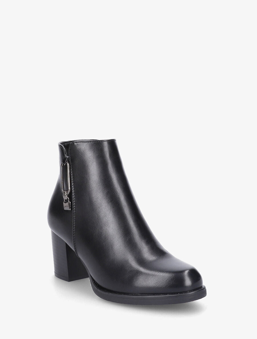 Bottines à talon et bijou - Noir - 2
