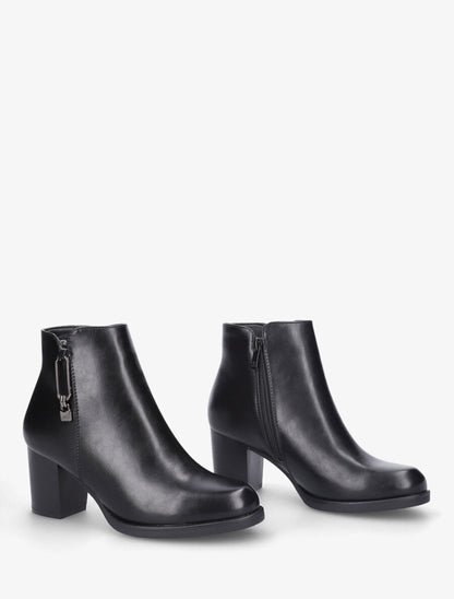 Bottines à talon et bijou - Noir - 4