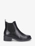 Bottines plates en simili effet patiné - Noir - 5