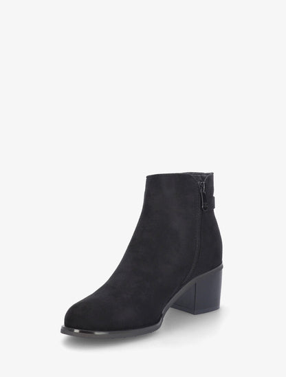 Bottines en suédine à boucle et strass - Noir - 3