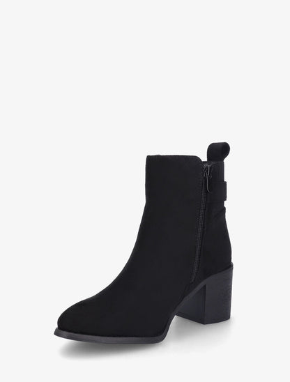Bottines à boucle en suédine - Noir - 3
