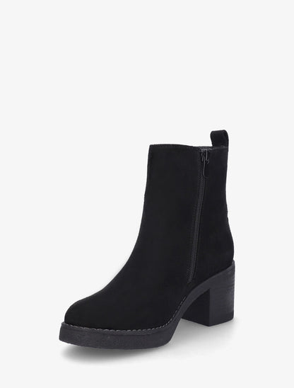 Bottines en suédine mi-haute à zip - Noir - 3