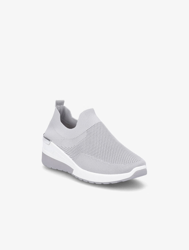 Baskets unicolore en mesh - Gris - 2