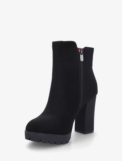 Bottines à talon haut et zip - Noir - 3