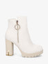 Bottines à talon haut et zip - Beige - 1