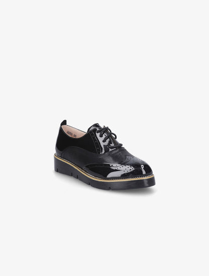 Derbies façon brogues vernies - Noir - 2