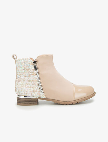 Bottines trimatière - beige - 1