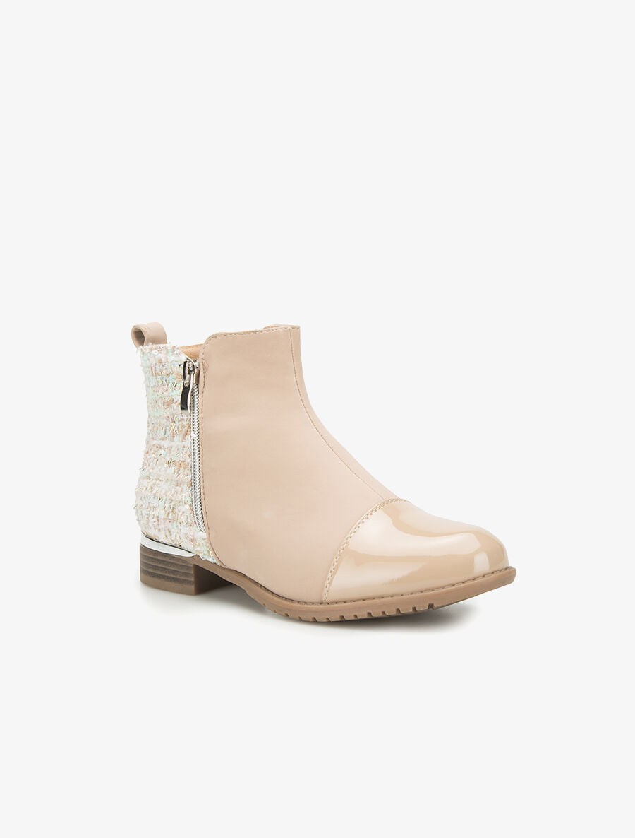 Bottines trimatière - beige - 2