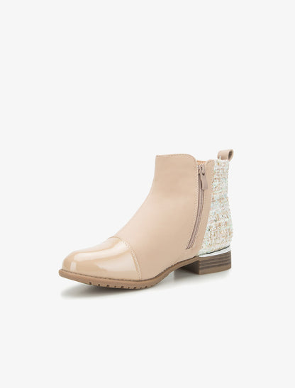 Bottines trimatière - beige - 3