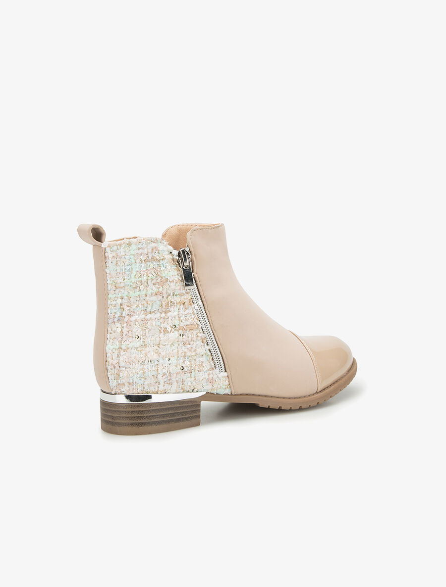 Bottines trimatière - beige - 4