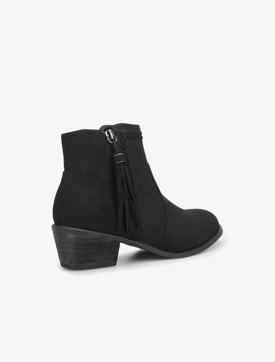 Boots nattes et breloque à frange - noir - 4