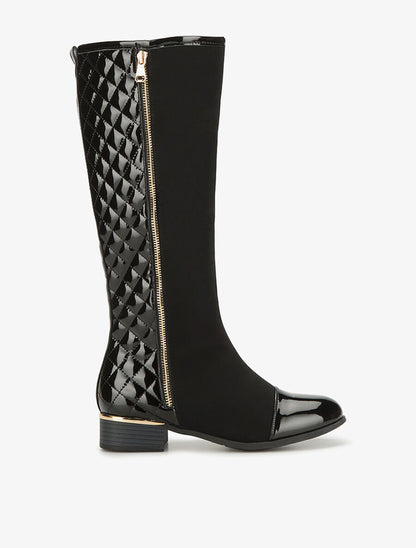 Bottes matelassées vinyl - noir - 1