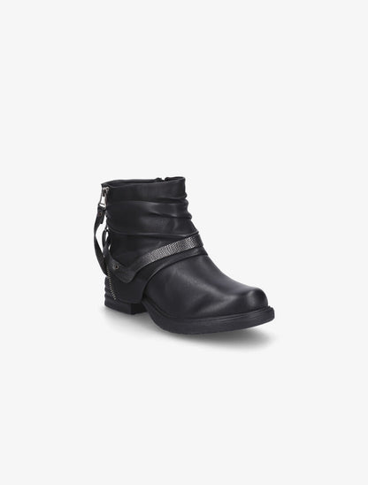 Boots écailles et zips noir - Noir - 2