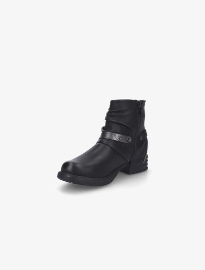 Boots écailles et zips noir - Noir - 3