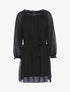 Robe en voile épaules ajourées - Noir - 1