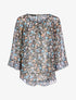 Blouse fluide transparente imprimé - Noir - 1