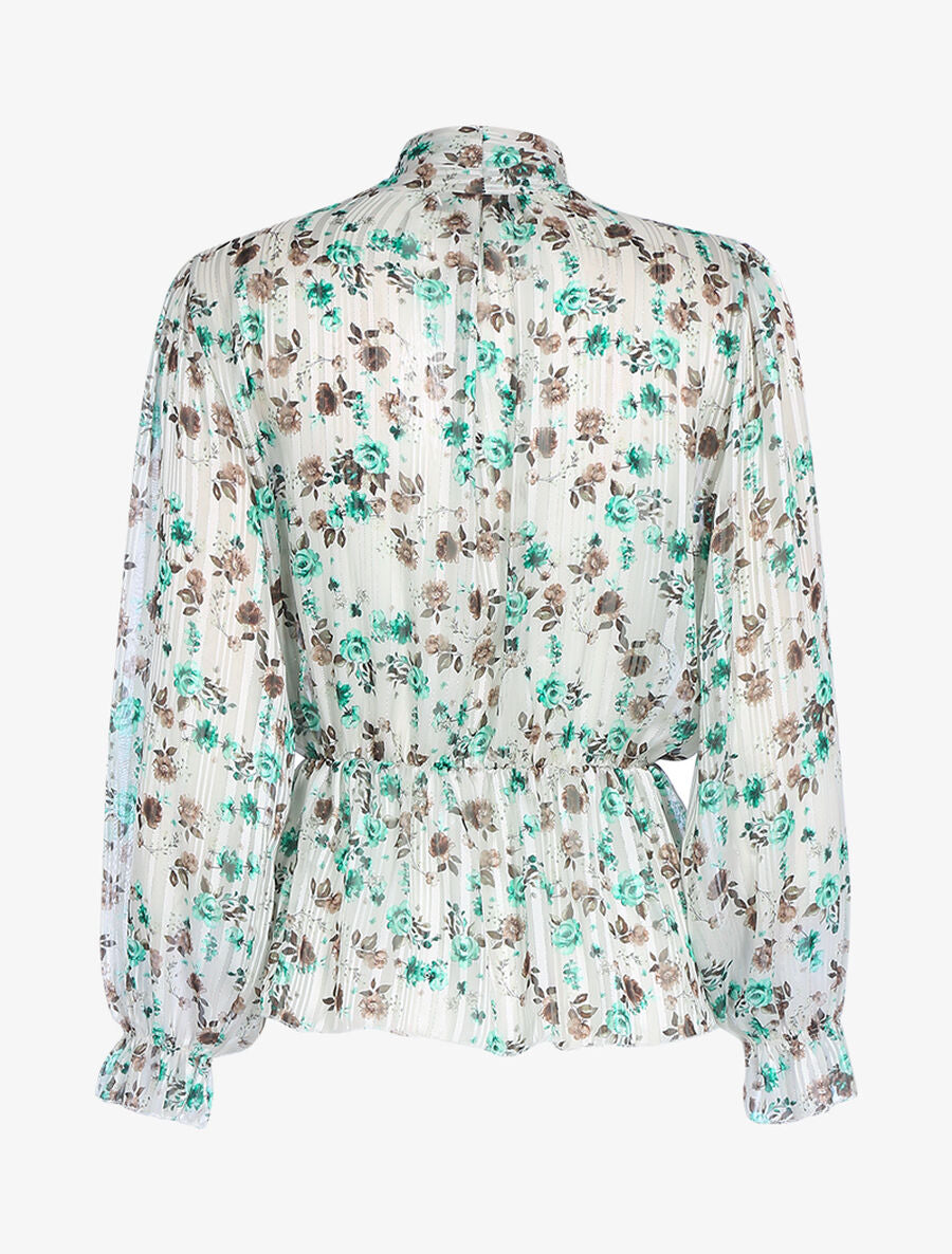 Top en voile à basque - Beige - 2