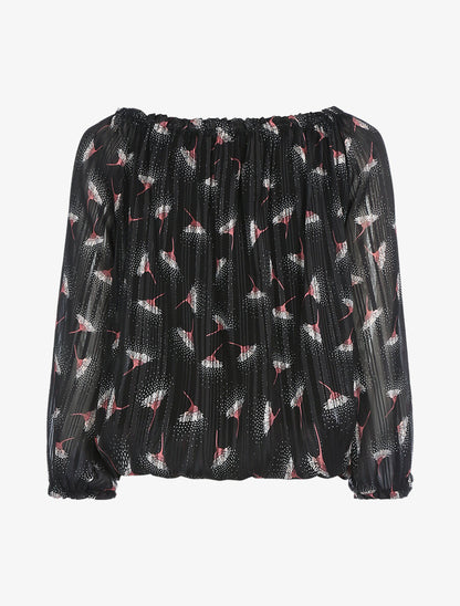 Blouse à imprimé pissenlits - Noir - 2