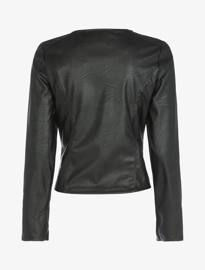 Veste style perfecto en simili - Noir - 2