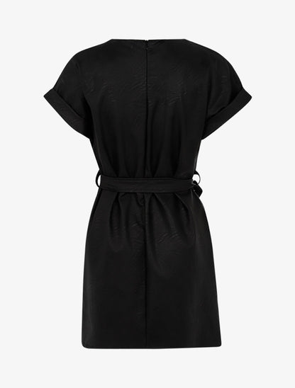 Robe en simili avec ceinture style banane - Noir - 2