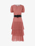 Robe à pois et volants - Rose foncé - 1