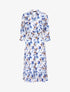 Robe fleurie à bandes volantées - Ecru - 1