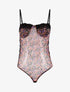 Body fleuri à détails dentelle - Noir - 1