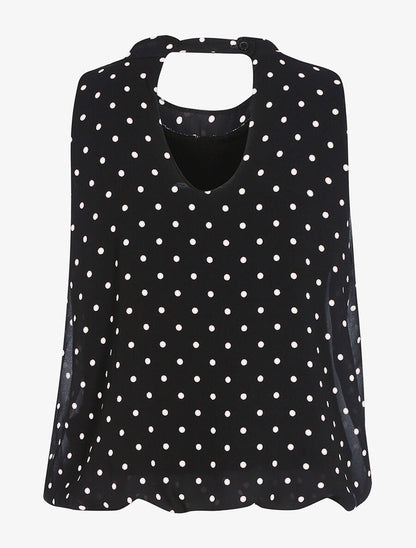 Top à imprimé pois - Noir/blanc - 2
