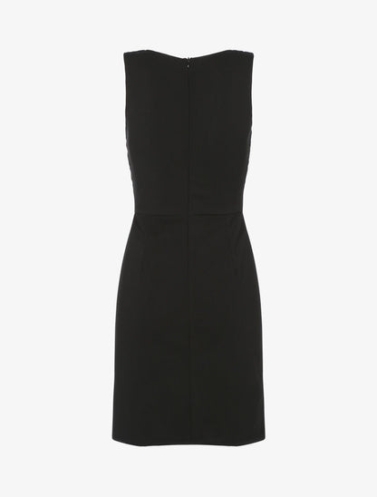 Robe fourreau buste dentelle et bas boutonné - Noir - 2