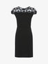 Robe fourreau à haut de buste dentelle - Noir - 1